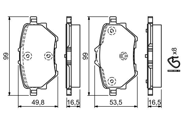 BOSCH 0 986 494 716 Bremsbelagsatz Scheibenbremse