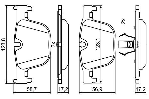 BOSCH 0 986 494 786 Bremsbelagsatz Scheibenbremse