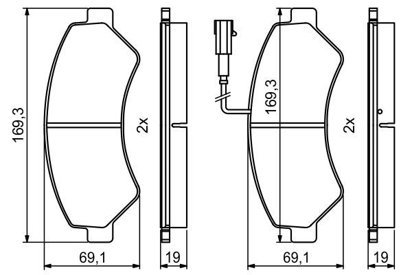 BOSCH 0 986 494 799 Bremsbelagsatz Scheibenbremse