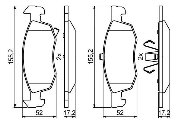 BOSCH 0 986 494 824 Bremsbelagsatz Scheibenbremse