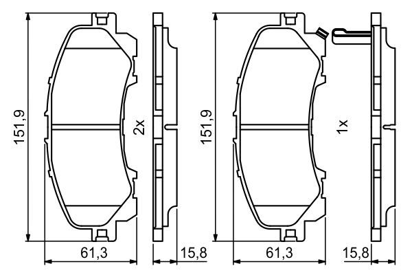 BOSCH 0 986 494 821 Bremsbelagsatz Scheibenbremse