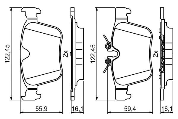 BOSCH 0 986 494 819 Bremsbelagsatz Scheibenbremse