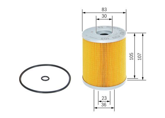 BOSCH 1 457 429 103 Ölfilter P9103 Ø 83mm Höhe 1068mm