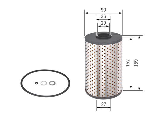 BOSCH 1 457 429 123 Ölfilter P9123 Ø 90mm Höhe 1585mm