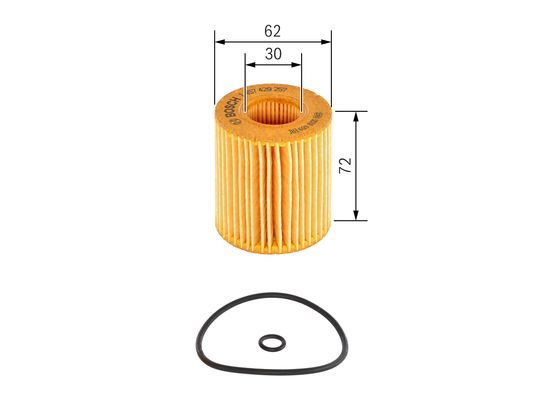 BOSCH 1 457 429 257 Ölfilter P9257 Ø 62mm Höhe 72mm