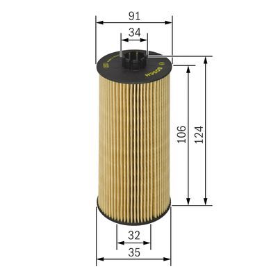 BOSCH 1 457 429 302 Ölfilter P9302 Ø 91mm Höhe 1235mm