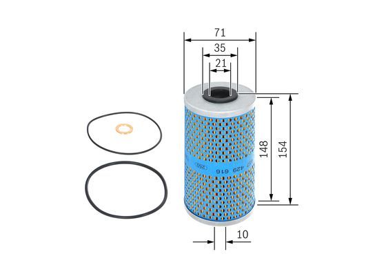 BOSCH 1 457 429 616 Ölfilter P9616 Ø 71mm Höhe 154mm