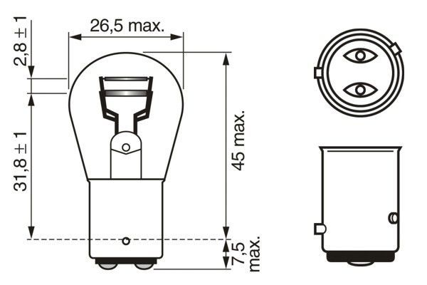 BOSCH 1 987 301 015 Glühlampe Schlussleuchte Pure Light BL