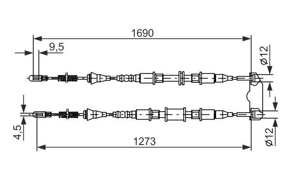 BOSCH 1 987 477 129 Seilzug Feststellbremse