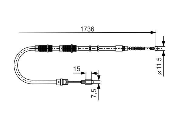 BOSCH 1 987 477 257 Seilzug Feststellbremse