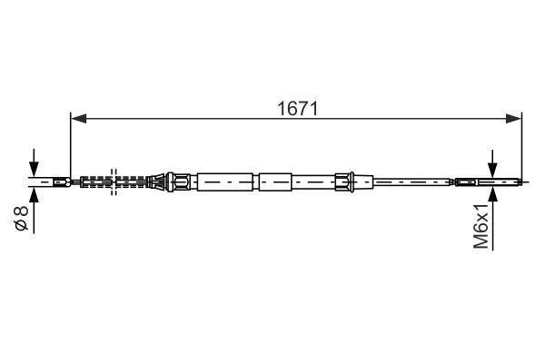 BOSCH 1 987 477 626 Seilzug Feststellbremse