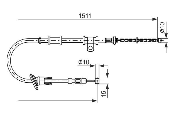 BOSCH 1 987 477 676 Seilzug Feststellbremse