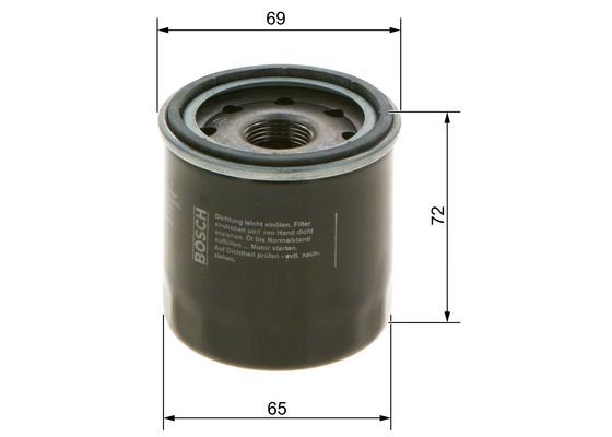 BOSCH F 026 407 001 Ölfilter P70011 Ø 65mm Höhe 715mm