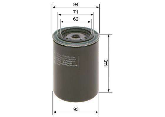 BOSCH 0 451 104 065 Ölfilter P4065 Ø 93mm Höhe 140mm