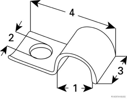 HERTH+BUSS 50265604 Klemmschelle 4 mm, Ø 4,8 mm, 18 mm