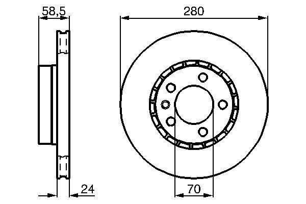 BOSCH 0 986 478 326 Bremsscheiben Ø 280mm für Vorderachse