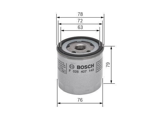 BOSCH F 026 407 143 Ölfilter P7143 Ø 76mm Höhe 72mm