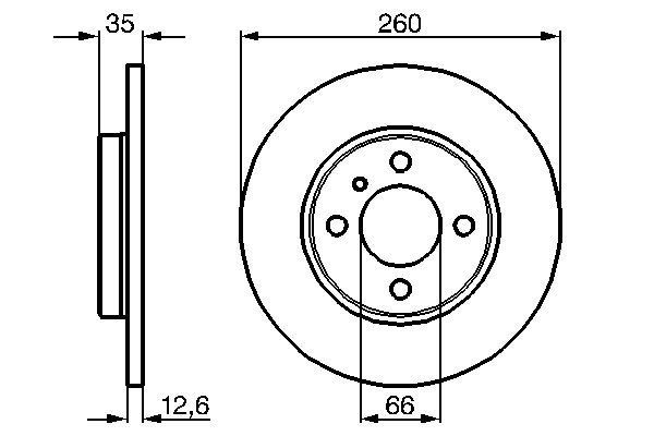 BOSCH 0 986 478 029 Bremsscheiben Ø 260mm für Vorderachse