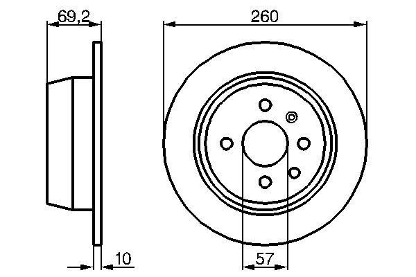 BOSCH 0 986 478 086 Bremsscheiben Ø 260mm für Hinterachse