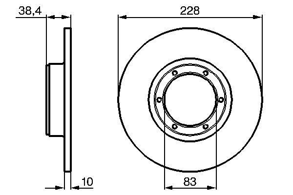 BOSCH 0 986 478 103 Bremsscheiben Ø 228mm für Hinterachse