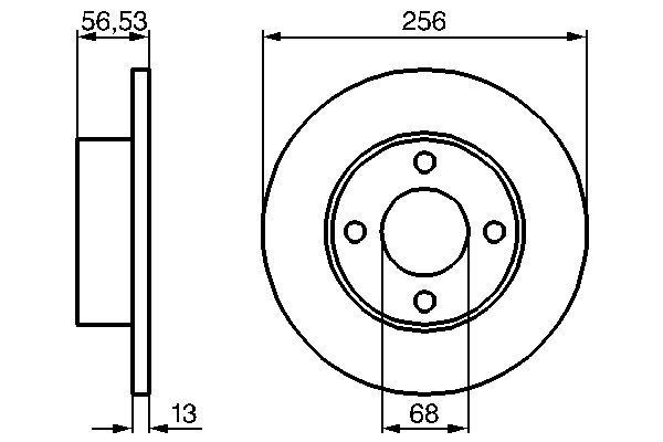 BOSCH 0 986 478 130 Bremsscheiben Ø 256mm für Vorderachse