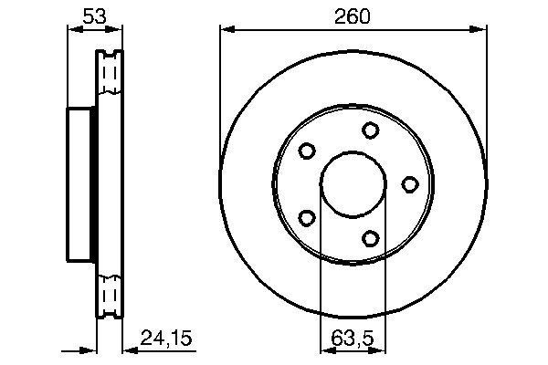 BOSCH 0 986 478 195 Bremsscheiben Ø 260mm für Vorderachse