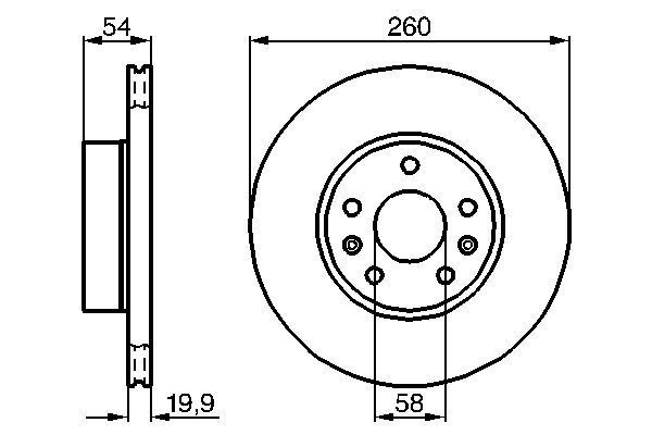 BOSCH 0 986 478 218 Bremsscheiben Ø 260mm für Vorderachse