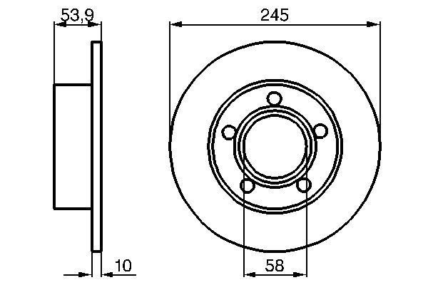 BOSCH 0 986 478 461 Bremsscheiben Ø 245mm für Hinterachse