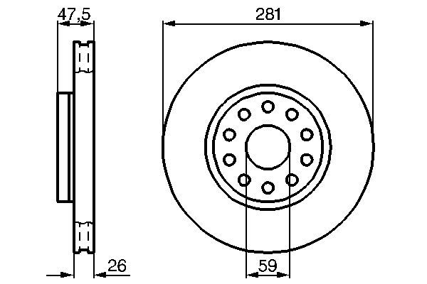 BOSCH 0 986 478 460 Bremsscheiben Ø 2808mm für Vorderachse