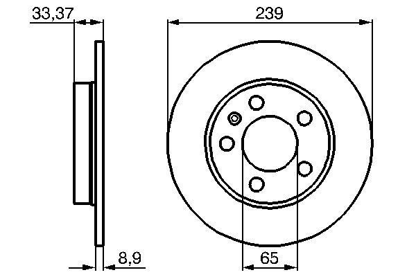 BOSCH 0 986 478 481 Bremsscheiben Ø 239mm für Hinterachse