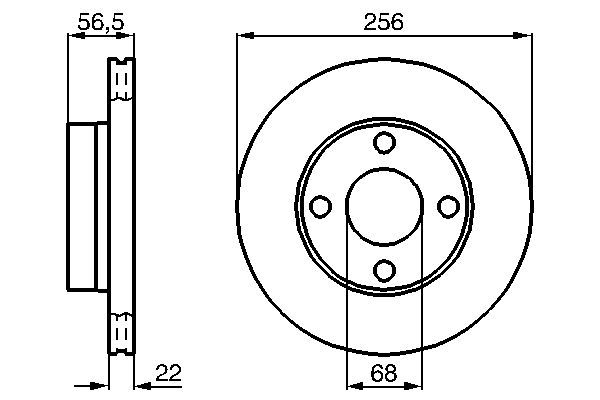 BOSCH 0 986 478 550 Bremsscheiben Ø 256mm für Vorderachse