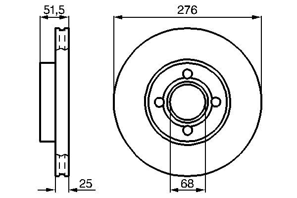 BOSCH 0 986 478 549 Bremsscheiben Ø 276mm für Vorderachse