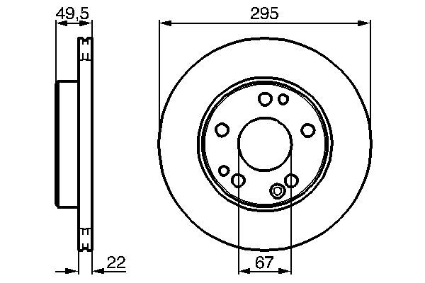 BOSCH 0 986 478 525 Bremsscheiben Ø 295mm für Vorderachse