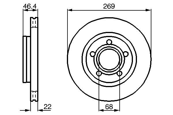 BOSCH 0 986 478 574 Bremsscheiben Ø 2688mm für Hinterachse