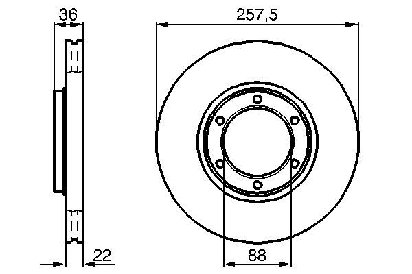 BOSCH 0 986 478 596 Bremsscheiben Ø 2575mm für Vorderachse