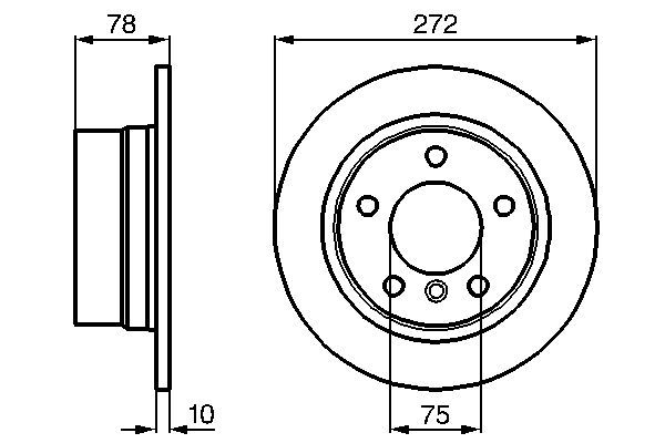 BOSCH 0 986 478 641 Bremsscheiben Ø 272mm für Hinterachse