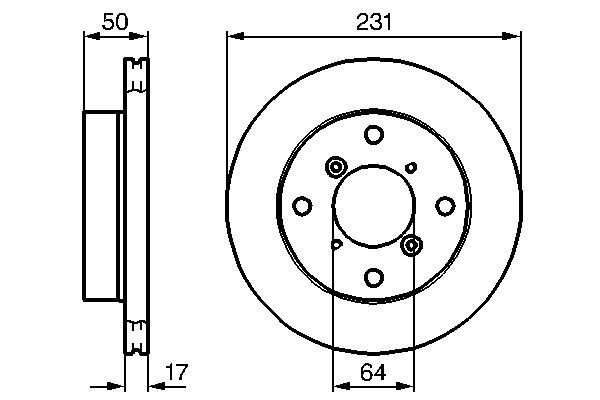 BOSCH 0 986 478 721 Bremsscheiben Ø 231mm für Vorderachse