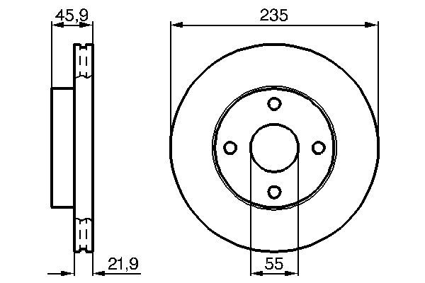 BOSCH 0 986 478 787 Bremsscheiben Ø 235mm für Vorderachse