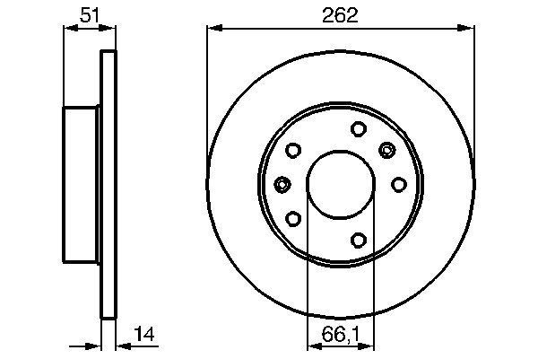 BOSCH 0 986 478 991 Bremsscheiben Ø 262mm für Vorderachse