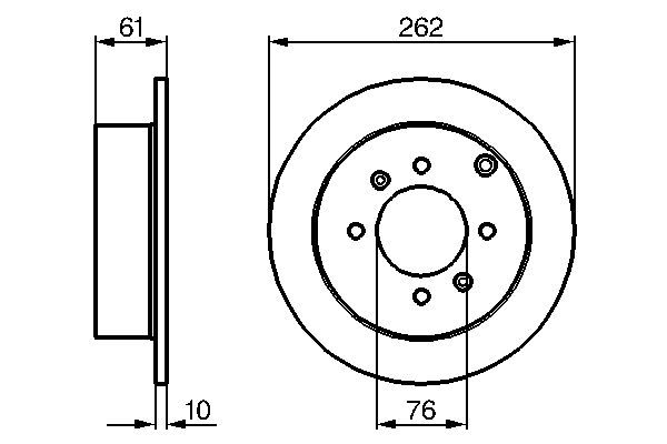 BOSCH 0 986 479 125 Bremsscheiben Ø 262mm für Hinterachse