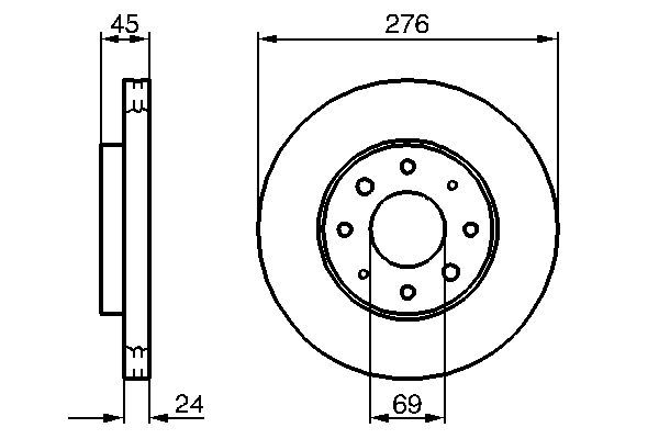 BOSCH 0 986 479 140 Bremsscheiben Ø 276mm für Vorderachse