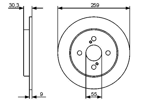 BOSCH 0 986 479 420 Bremsscheiben Ø 259mm für Hinterachse