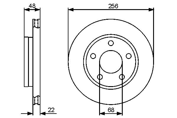 BOSCH 0 986 479 463 Bremsscheiben Ø 256mm für Hinterachse