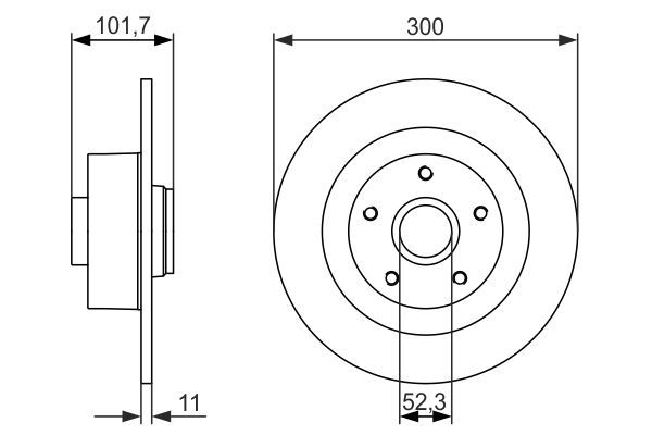 BOSCH 0 986 479 573 Bremsscheibe Ø 300mm für Hinterachse