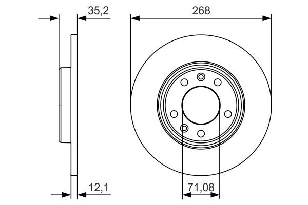 BOSCH 0 986 479 C24 Bremsscheiben Ø 268mm für Hinterachse