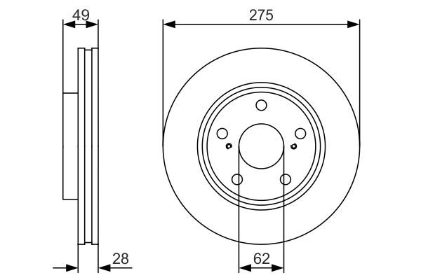 BOSCH 0 986 479 R58 Bremsscheiben Ø 2748mm für Vorderachse