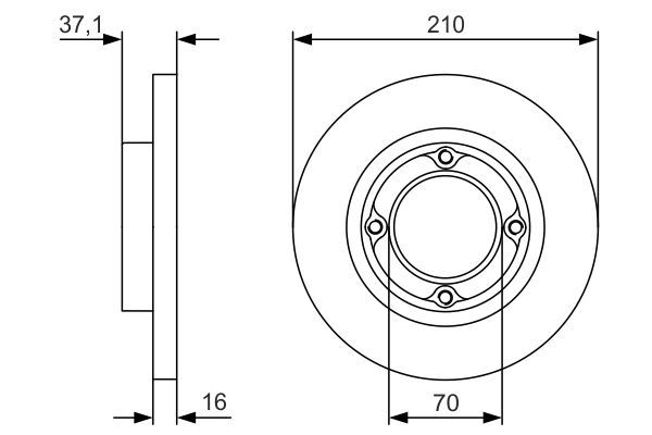 BOSCH 0 986 479 U96 Bremsscheiben Ø 210mm für Vorderachse