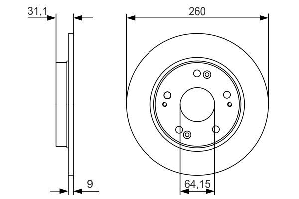 BOSCH 0 986 479 V21 Bremsscheiben Ø 260mm für Hinterachse