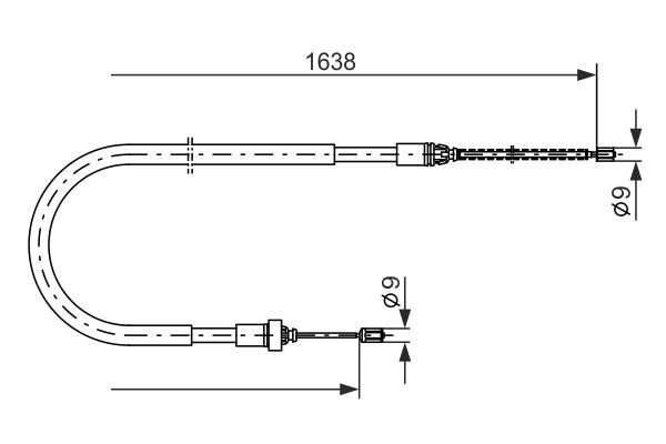 BOSCH 1 987 477 586 Seilzug Feststellbremse