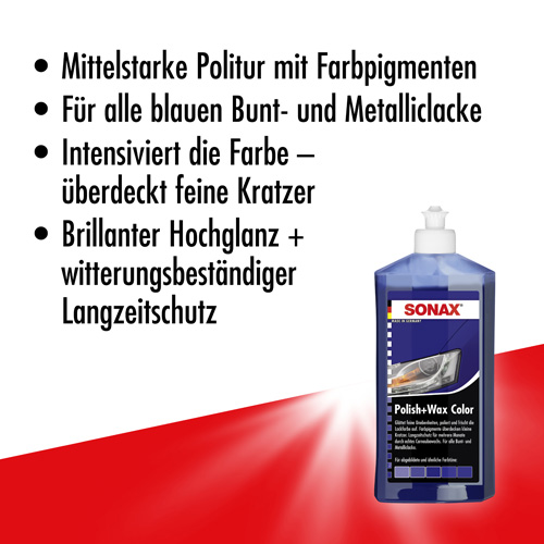 SONAX 02962000 Polish + Wax Color blau 500ml